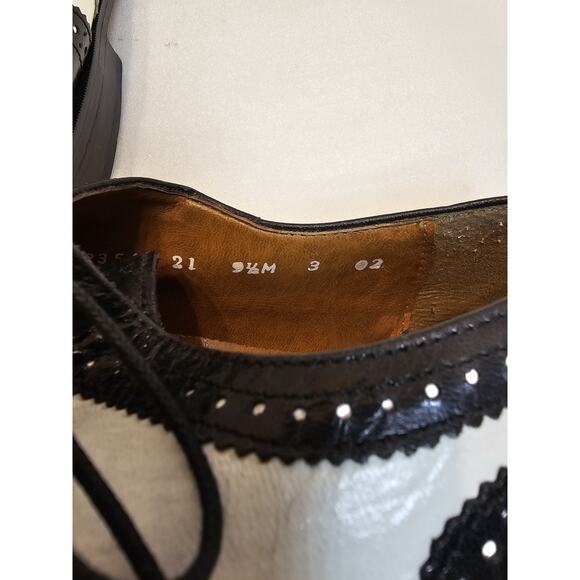Stacy Adams Leather Oxford Wingtip Two Toned Black/White Dress Shoe Size 9.5M - Picture 10 of 11